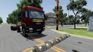 Trucks Cars vs Massive SpeedBumps – BeamNG.Drive #32