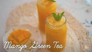 Super Easy Iced Mango Jasmine Green Tea  Using Fresh Champagne Mangos