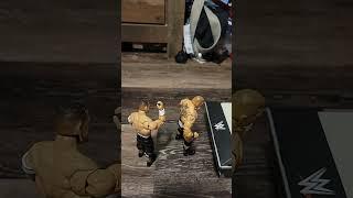 John Cena Attitude Adjustment to Brock Lesnar Through the Announce Table