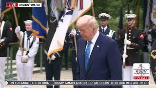 WATCH: Pres. Trump lays the wreath out at the Tomb of the Unknown Soldier on Memorial Day - 5/26/25