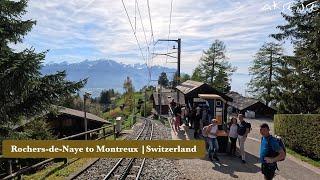 Driver View - Rochers de Naye to Montreux Switzerland | Train Cab Ride | 4K HDR Video