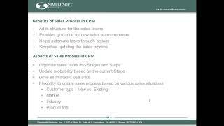 Why have a Sales Process in CRM - Simplesoft Web Event