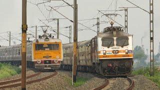 Dangerous High SPEED CURVING Trains | WAP5+WAP7+WAP4 ICF & LHB Train | Indian Railways