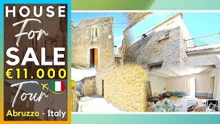 €11K | House Tour | Italy Real Estate | Stone Home to renovate with TERRACE hill view in Abruzzo