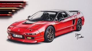 Honda NSX - Norwegian | Realistic Car Drawing