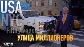 США | 5-я Авеню в Нью Йорке. Завтрак на скамейке за 10$. Настоящий чизкейк выглядит вот так!