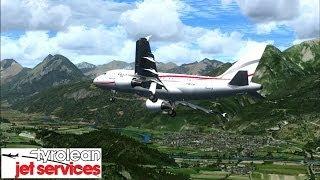 Tyrolean Jet Service A318 Circling 08 Landing in Innsbruck [FSX]