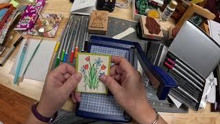 #83 The Northwoods Stitcher bonus video: Watercolor pencils and simple card making.