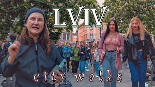  Lviv. FRIDAY EVENING 4K UHD – a City Walk with the sounds of a real city. Ukraine