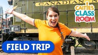 Explore Trains With Caitie! | Caitie's Classroom Field Trip | Vehicle Videos for Kids