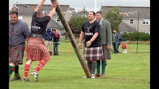 Win for Lukasz Wenta in Caber Toss Heavy event during 2019 Stonehaven Highland Games in Scotland