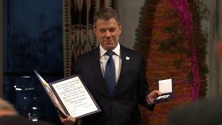 Colombia's Santos receives Nobel Peace Prize
