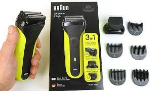 BRAUN Shaver S3 Shave and Style 300BT With Beard Trimmer and Contour Edging