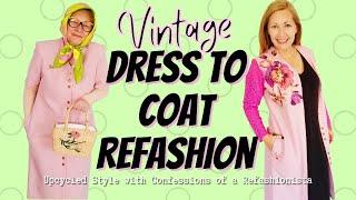 Vintage Dress to Coat Refashion + how to replace sleeves & sew patches!