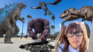 Godzilla vs Kong vs T-Rex vs Dragon: Ultimate Monster Battle Stories for Kids!