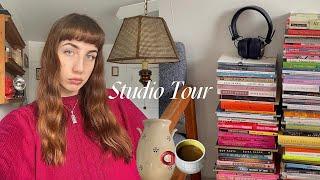 Studio Apartment Tour 🪑 mid-century furniture, local art, book stacks, and secondhand lamps