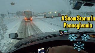 A Snow Storm In Pennsylvania ️ #trucking #truckingvlog #snowdriving #snowfall #truckinginsnow