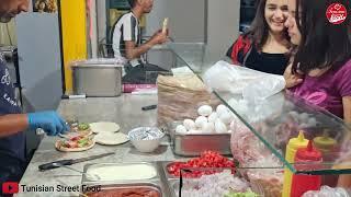 Tunisian street food : Shappati & Malfouf Elmouroujأكل الشارع التونسي  شبّاطي وملفوف المروجات