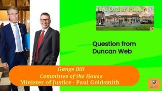 Duncan Webb Question the Minister - Gangs Bill - Committee of the House