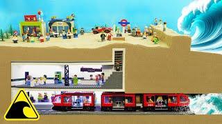 Metro Station Flood - Lego Subway Tsunami Disaster - Dam Breach Experiment