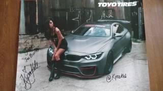 KYRA KELI IS TOYO TIRES MODEL SIGNS POSTER FOR JW BURRELL SIDE A