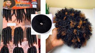 Afro puff using doughnut bun || Hair Tutorial