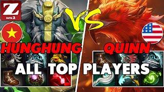 HUNGHUNG (EARTH SPIRIT) Mid vs QUINN (PHOENIX) Mid - All Top Dota 2 Players In This Match - Z Dota 2