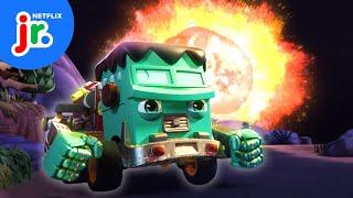 Motorvania Meteor Mayhem! ️ Mighty Monsterwheelies | Netflix Jr