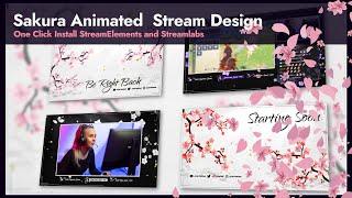 Sakura Cherry Blossom Animated Streaming Package (Animated Alerts, Transition, Scenes, Overlays)