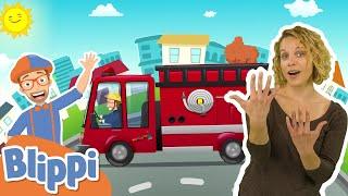 Fire Truck Song | MyGo! Sign Language For Kids | Blippi - Songs | ASL