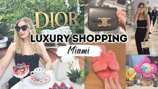 LUXURY SHOPPING IN MIAMI DESIGN DISTRICT VLOG DIOR CAFE, HERMES, LOUIS VUITTON, CELINE