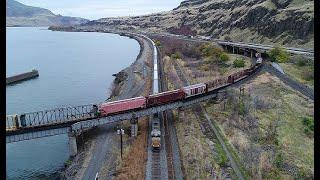 Rare 2 trains "Over/ Under" each other: Drone view 11/3/2018