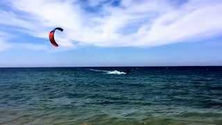 Kiting at St George South Corfu Greece (Haris Balis Carlos) Testing the wind and being lazy!