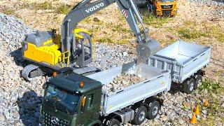 RC TRUCK MERCEDES-BENZ AROCS 8X8 SCALEART, RC EXCAVATOR VOLVO EC160E HYDRAULIC WORK HARD!!