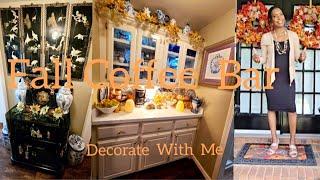 Fall Coffee Bar/Butler's Pantry Decorate With Me/Touch of blue and white decor Chinoiserie decor