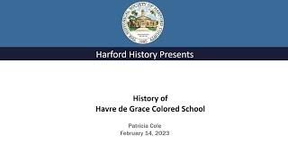 History of Havre de Grace Colored High School