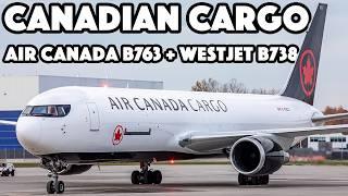 Air Canada Cargo 767-300(BDSF) + WestJet Cargo 737-800(BCF) action in Montreal (YMX/CYMX)