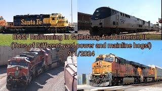 Multi-Line Railfanning In Galesburg and Cameron, IL. (Tons of Different BNSF Power!) - 9/1/2024