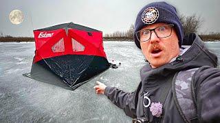 First Ice Portable Camping On A TROPHY LAKE! (We Made A Big Mistake)