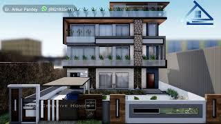 Modern Luxury Villa 3d Exterior Walkthrough by Cent Creative Homes | Er. Ankur Pandey