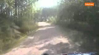 WRC Rally Finland 2011 Mikko Hirvonen hits a tree