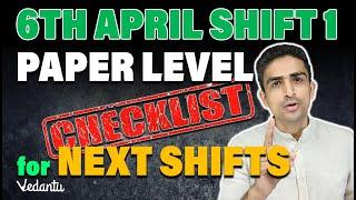 6th Apr Shift-1 Paper level | Checklist for Next Shifts| JEE  2023| Arvind Kalia Sir | Vedantu