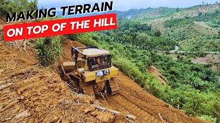 INSANE DOZER OPERATION! Bulldozer Carves Dangerous Hillside Terrain