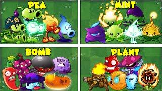 Team PEA x ELECTRIC x POISON x SHADOW x FIRE x BOOMB Battlez - Who Will Win? - PvZ 2 Gameplay