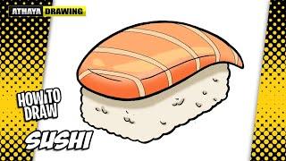 How to draw Sushi step by step