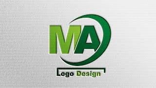 MA Letter Logo  Design in Illustrator cc Tutorial Bangla 2023