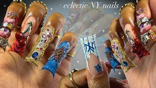 Eclectic New York Nails!| duck nails + challenging nail art