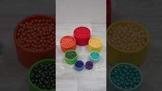 Oddly Satisfying REVERSE video Colored Beads and Balls #beads #oddlysatisfying #dominogirl