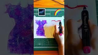 Colourful Dresses with Marker #marker #dresses #colour #fypviral