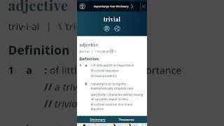 Trivial  meaning #trivial #trivialize #definitions #wordmeanings #expandedvocabulary